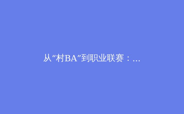 从“村BA”到职业联赛：群众体育热潮如何重塑中国体育产业格局 - 3